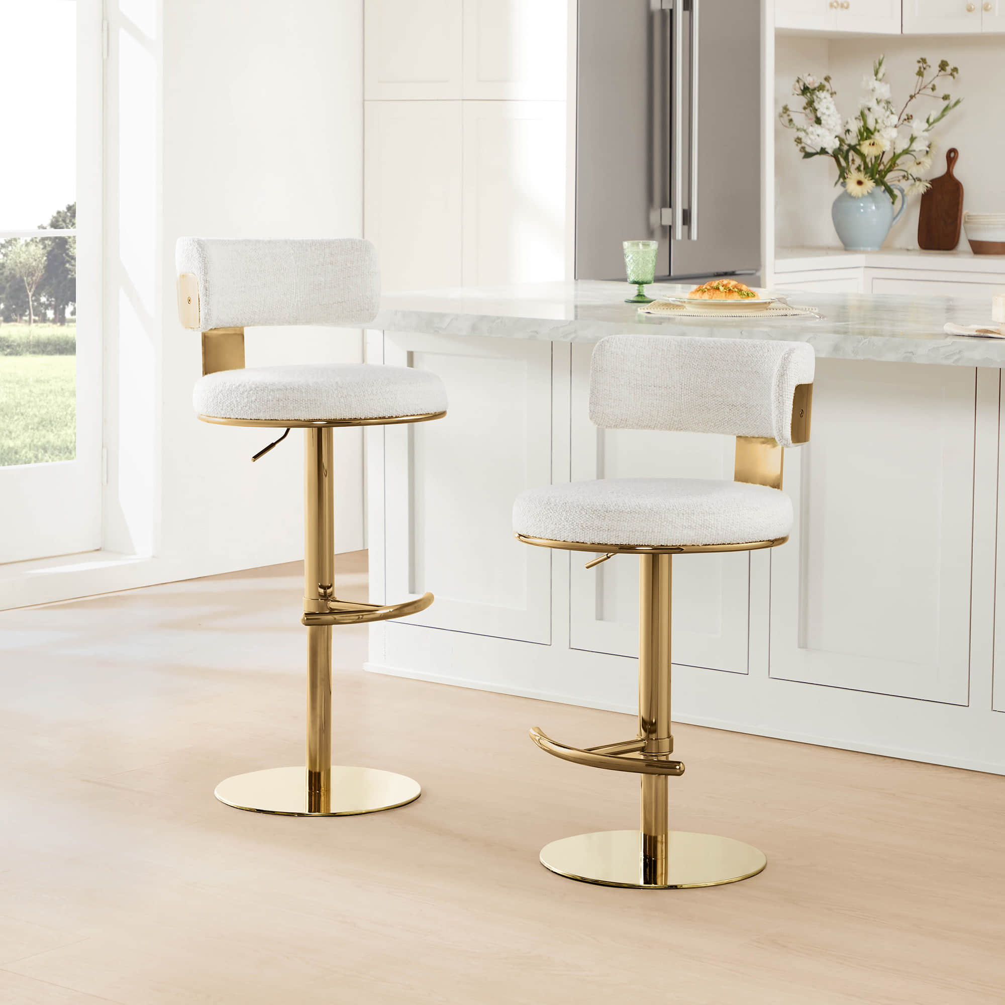 Cayla Modern Adjustable Height Swivel Barstool