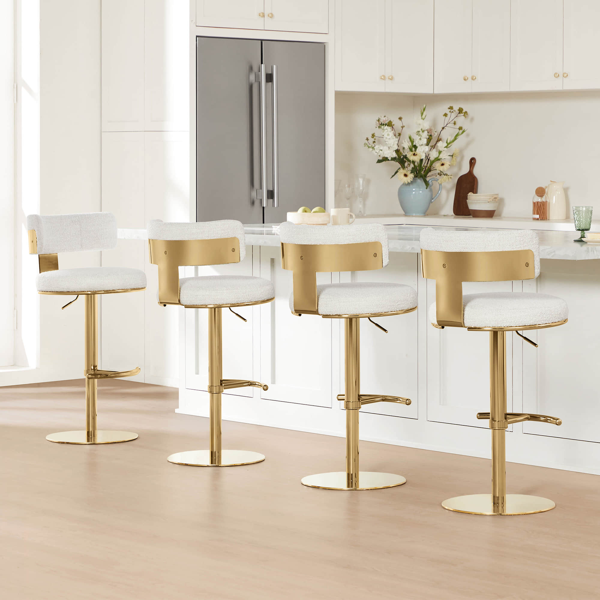 Cayla Modern Adjustable Height Swivel Barstool