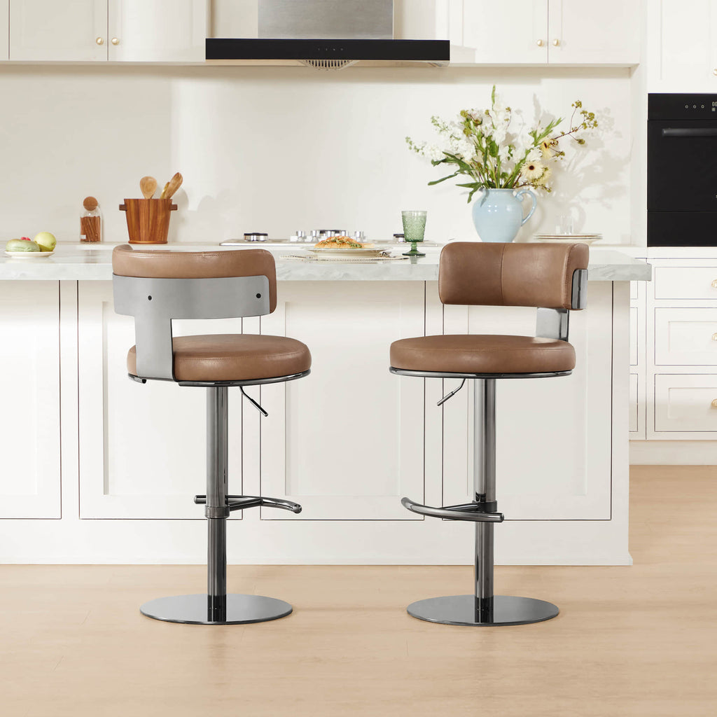 Cayla Modern Adjustable Height Swivel Barstool