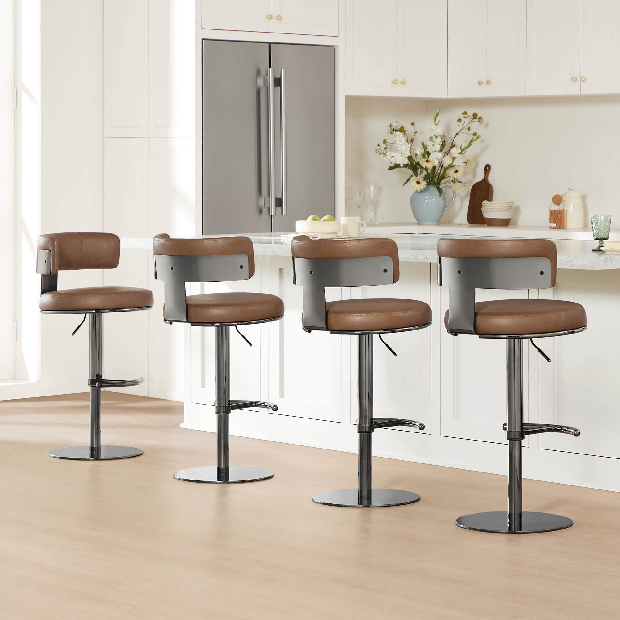 Cayla Modern Adjustable Height Swivel Barstool