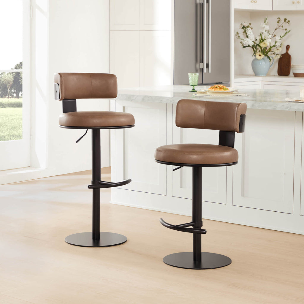 Cayla Modern Adjustable Height Swivel Barstool