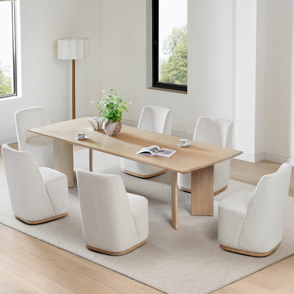 Lilibet Wingback Rolling Dining Chair With Casters