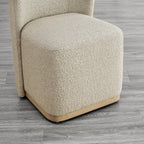 Lilibet Wingback Rolling Dining Chair With Casters