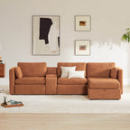 Delaney 4-Seat Modular Sofa Chaise with Storage Ottoman