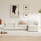 Delaney 4-Seat Modular Sofa Chaise with Storage Ottoman