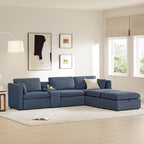 Delaney 5-Seat Modular Sofa Chaise with Storage Ottomans