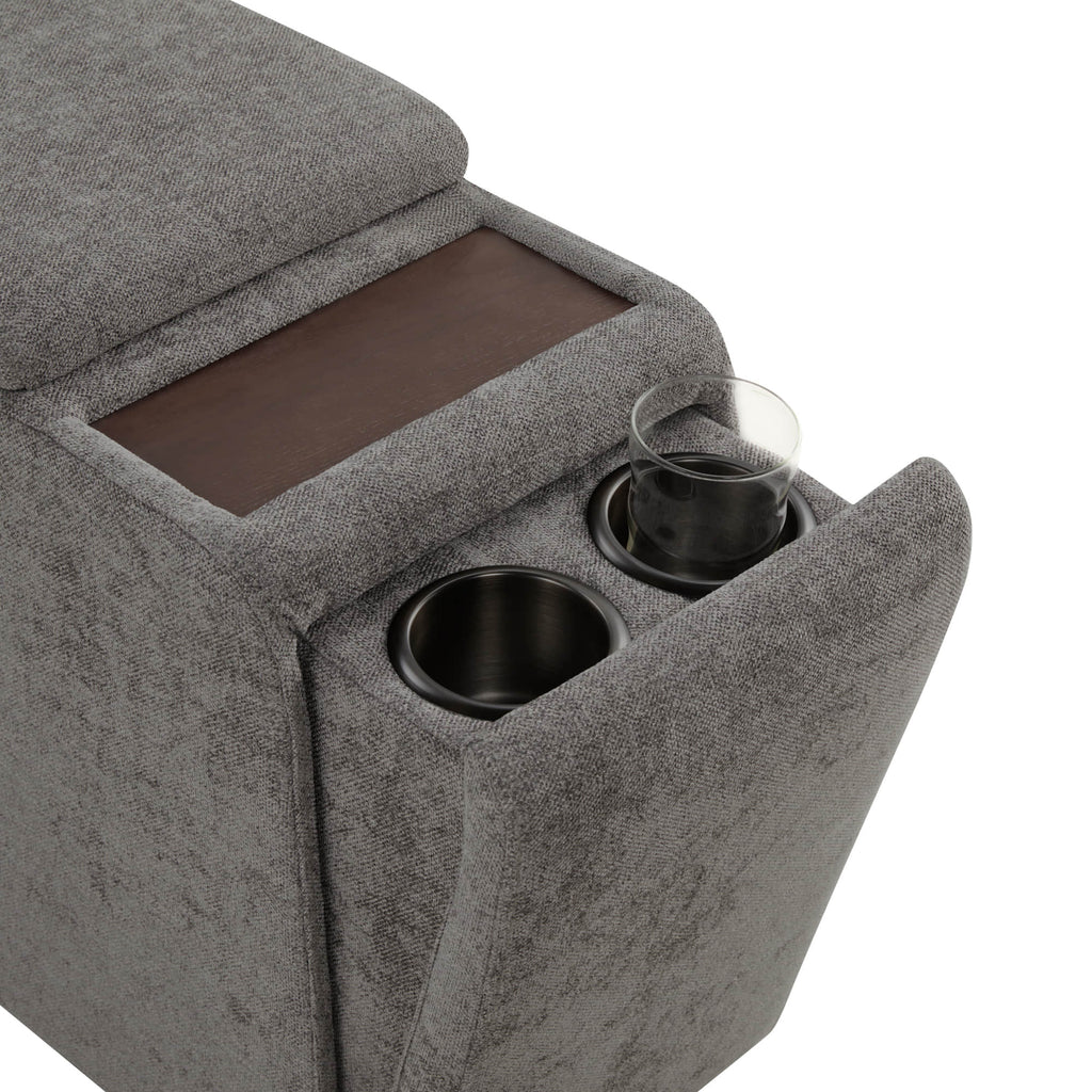 Delaney 6-Seat Modular Sofa Chaise with Storage Ottomans