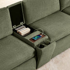 Delaney 4-Seat Modular Sofa Chaise with Storage Ottoman