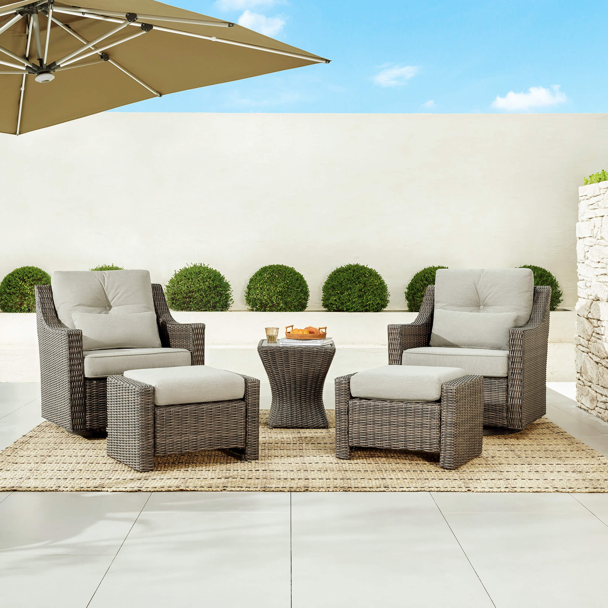 Elara Rattan Outdoor 5-Piece Patio Set