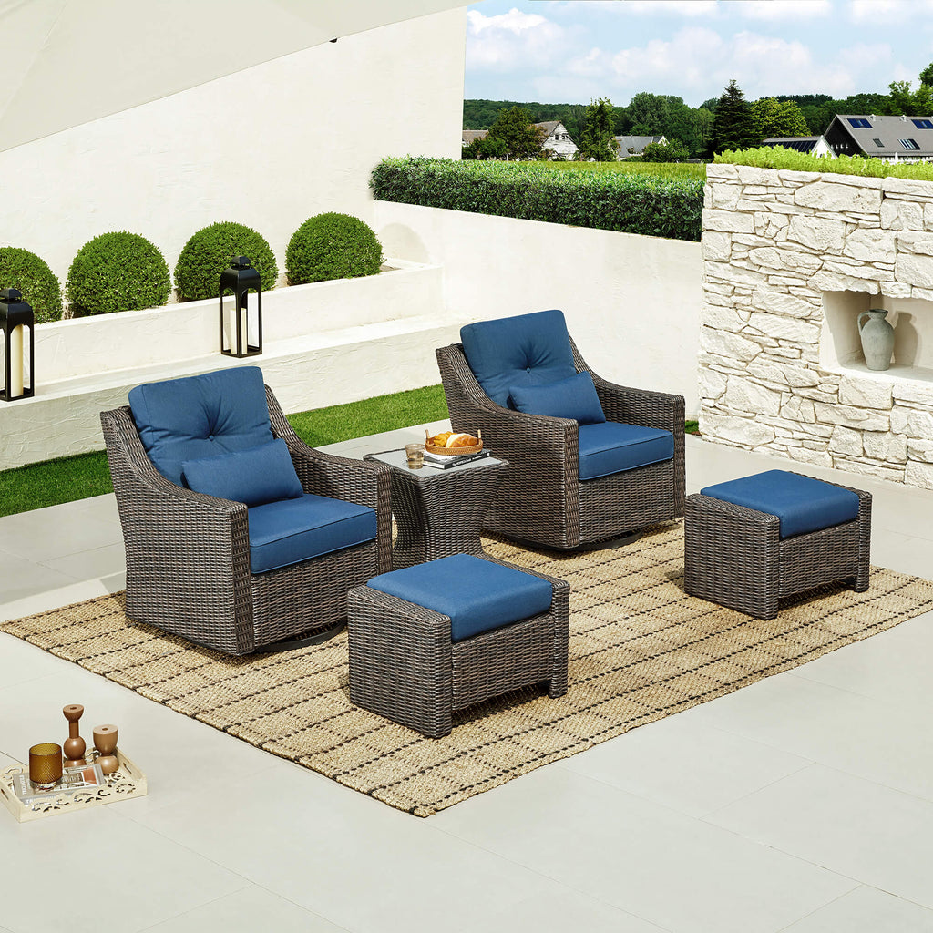 Elara Rattan Outdoor 5-Piece Patio Set