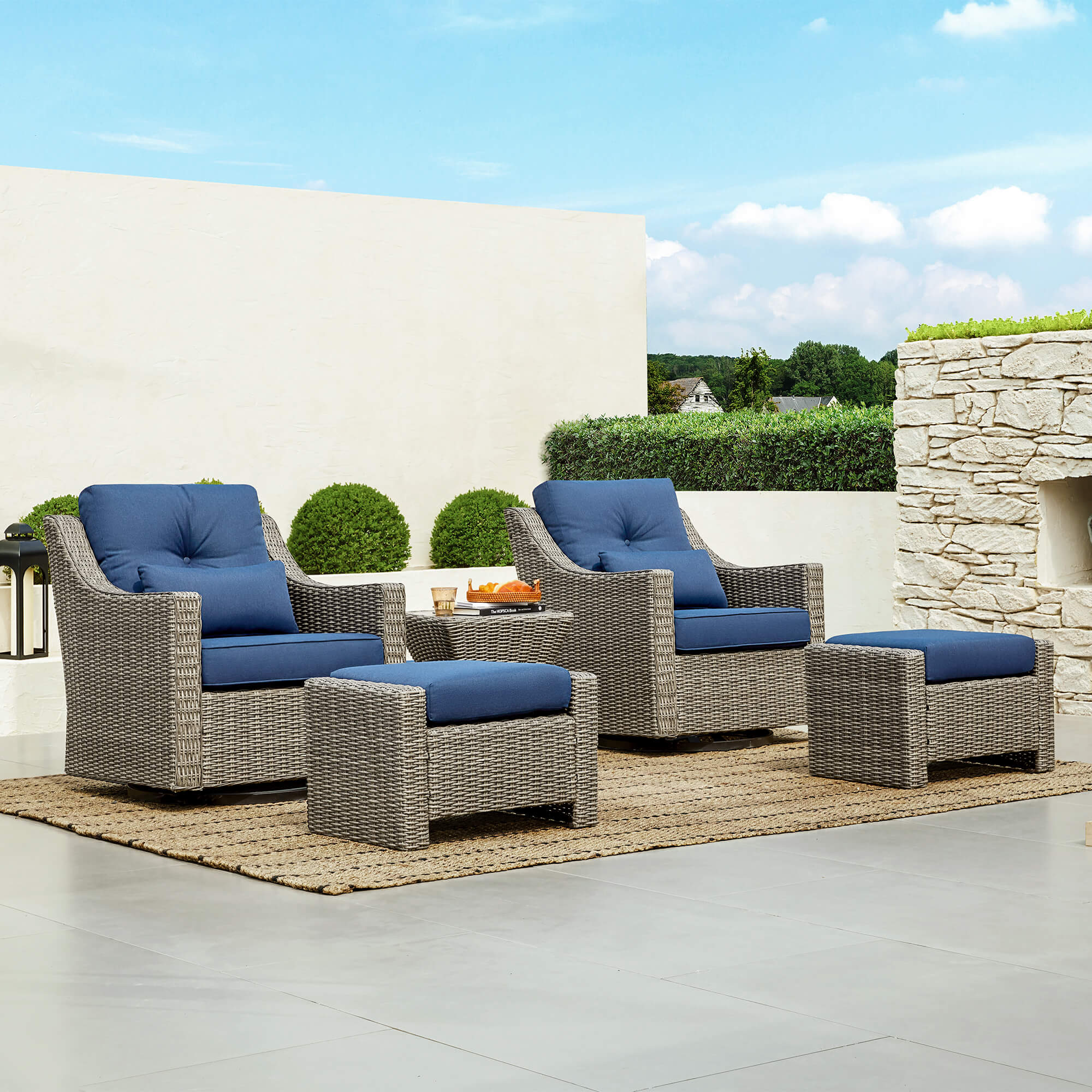Elara Rattan Outdoor 5-Piece Patio Set