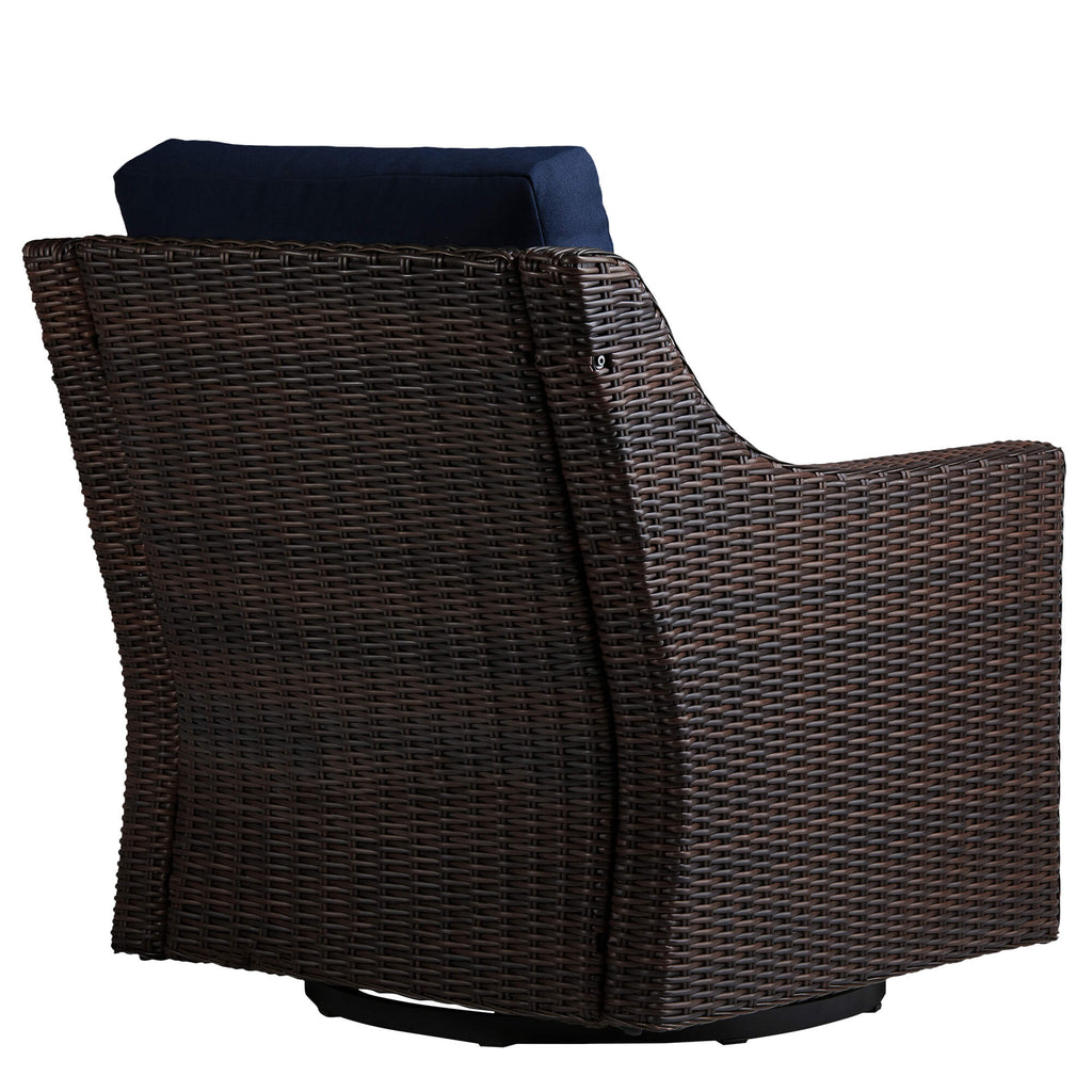 Elara Rattan Outdoor Rocking Swivel Accent Chair