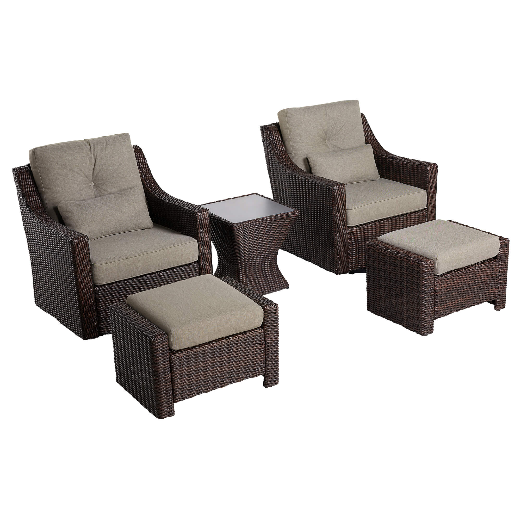 Elara Rattan Outdoor 5-Piece Patio Set