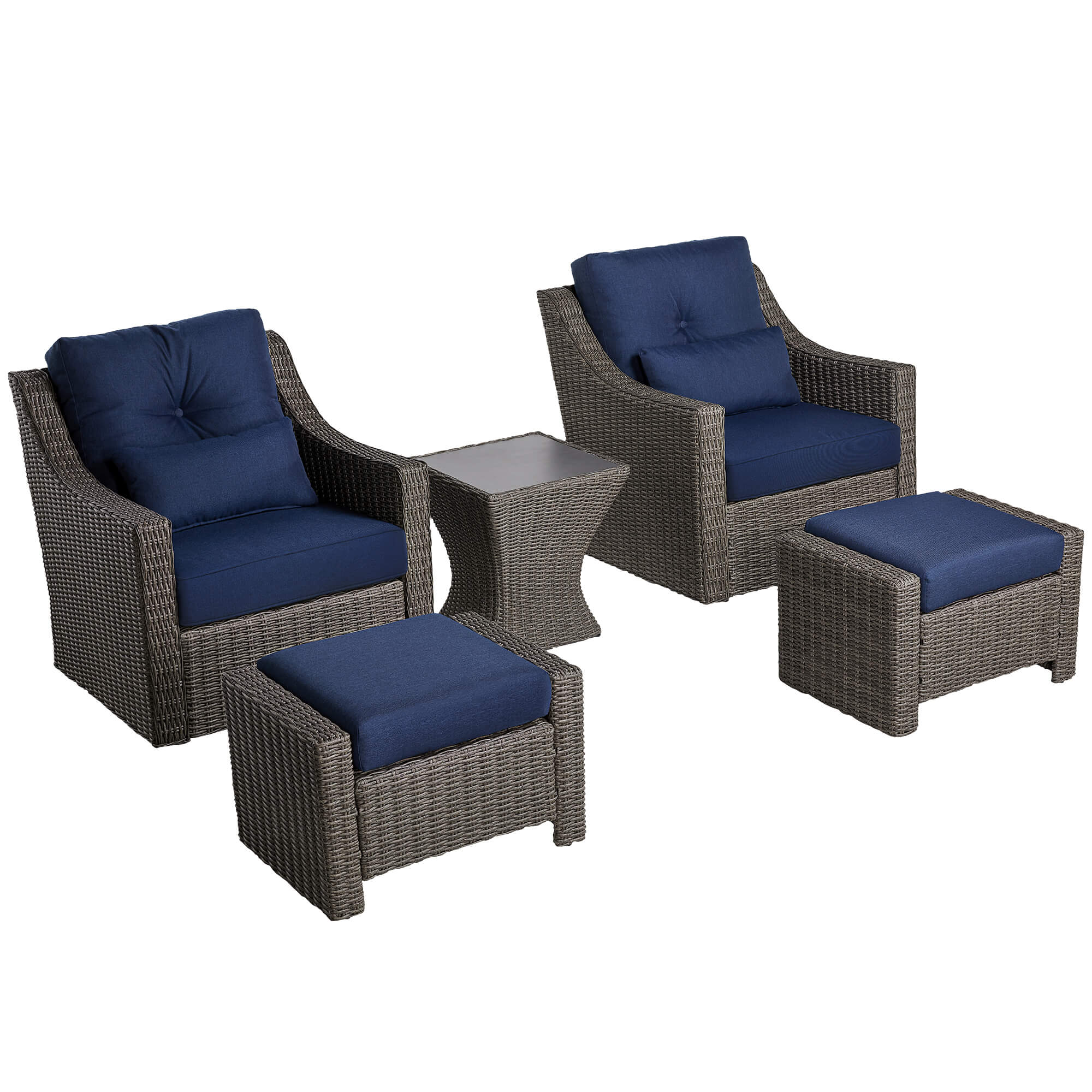 Elara Rattan Outdoor 5-Piece Patio Set