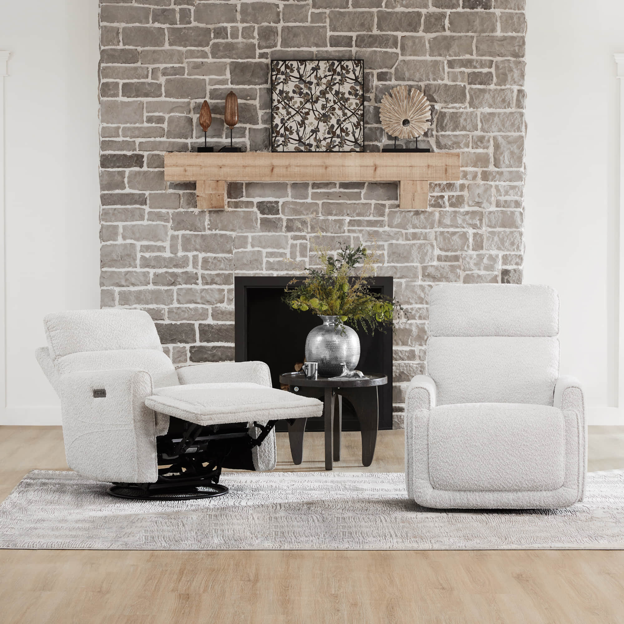 Elysian Power Swivel Nursery Glider Recliner with Adjustable Headrest