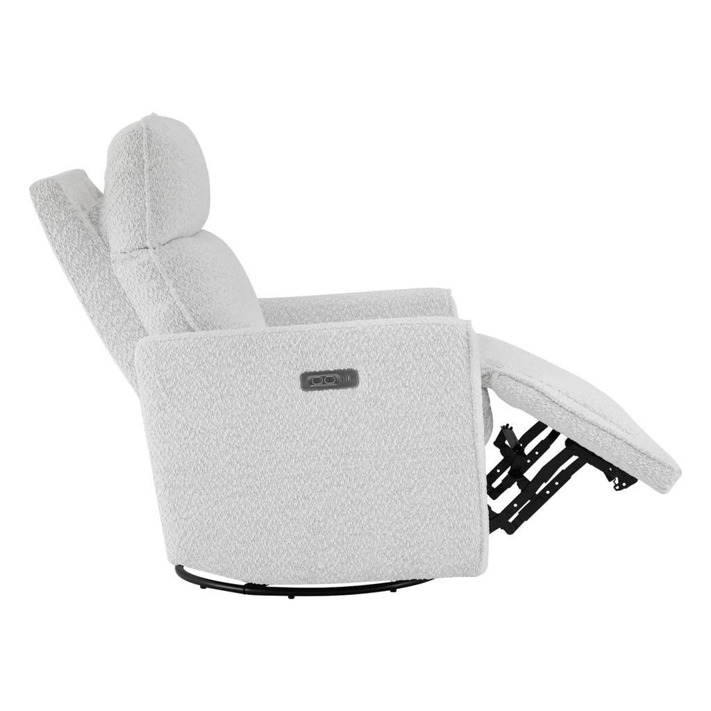 Elysian Power Swivel Nursery Glider Recliner with Adjustable Headrest