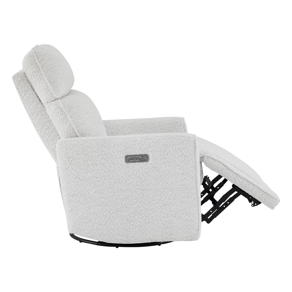 Elysian Power Swivel Nursery Glider Recliner with Adjustable Headrest