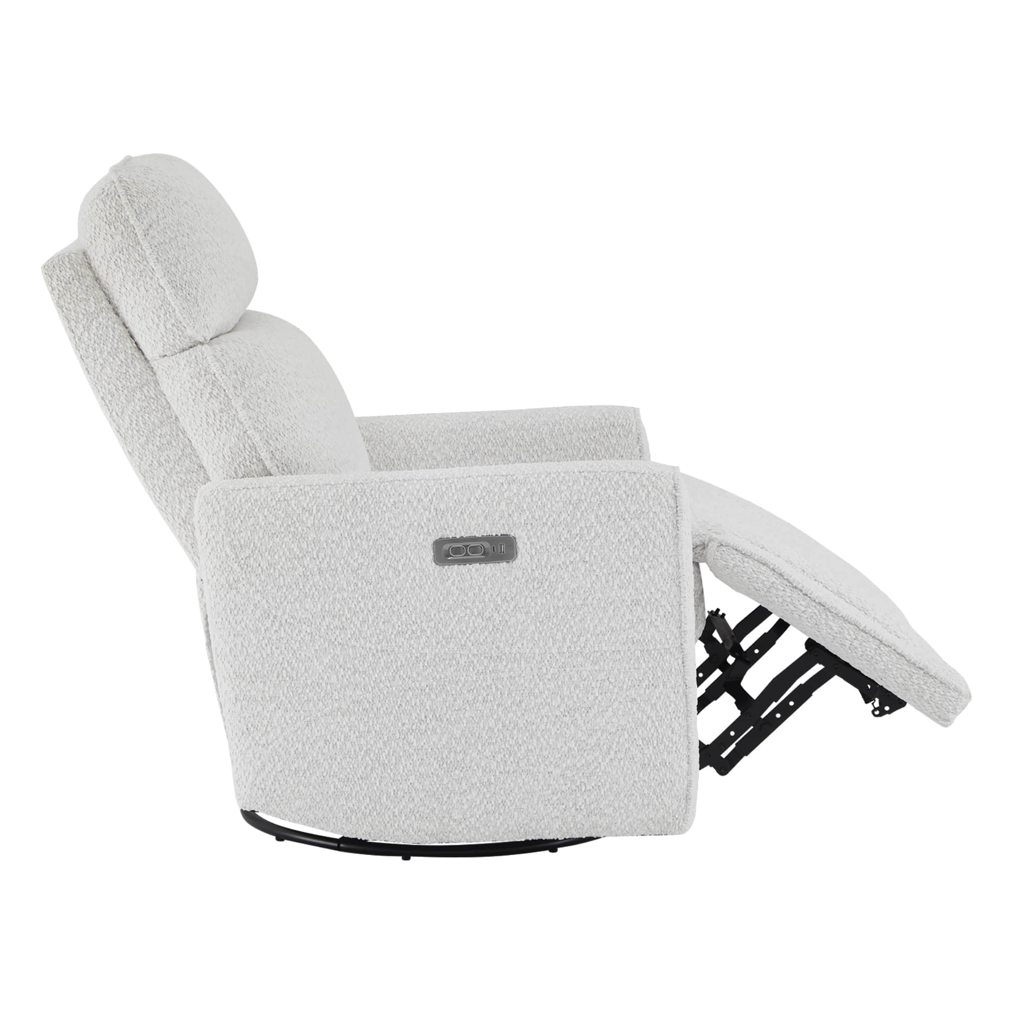 Elysian Power Swivel Nursery Glider Recliner with Adjustable Headrest