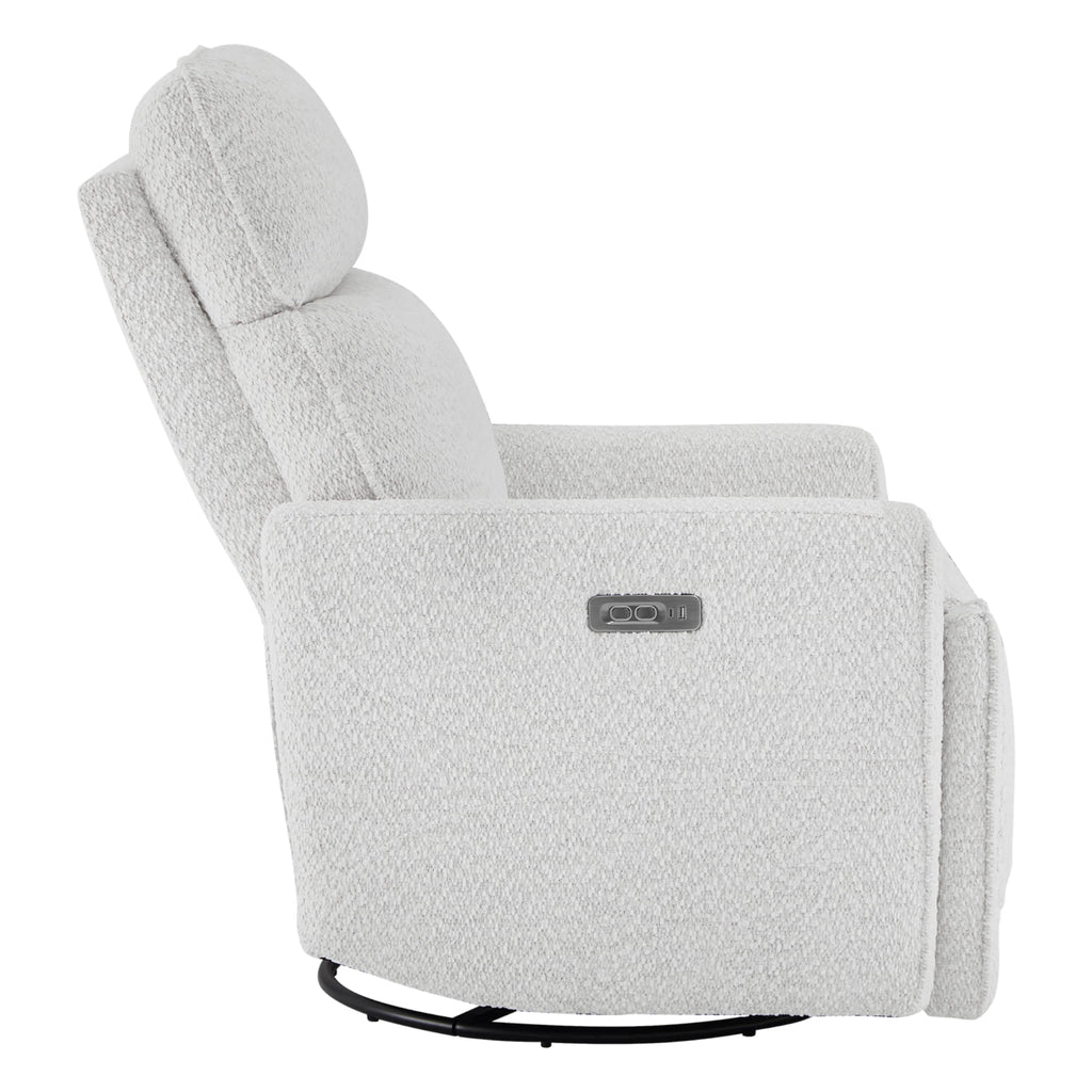 Elysian Power Swivel Nursery Glider Recliner with Adjustable Headrest