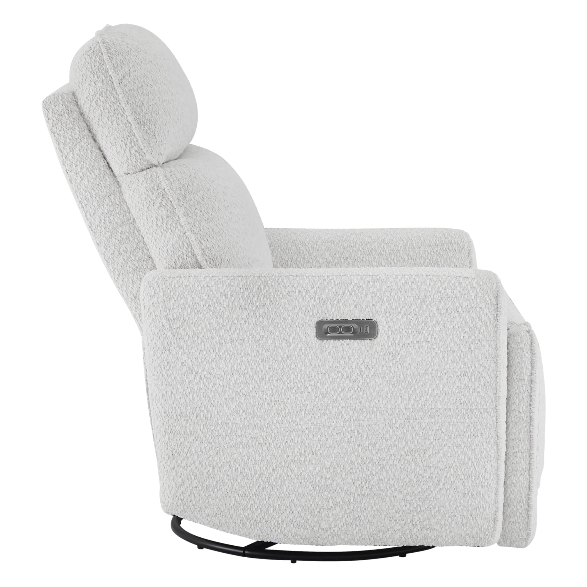 Elysian Power Swivel Nursery Glider Recliner with Adjustable Headrest