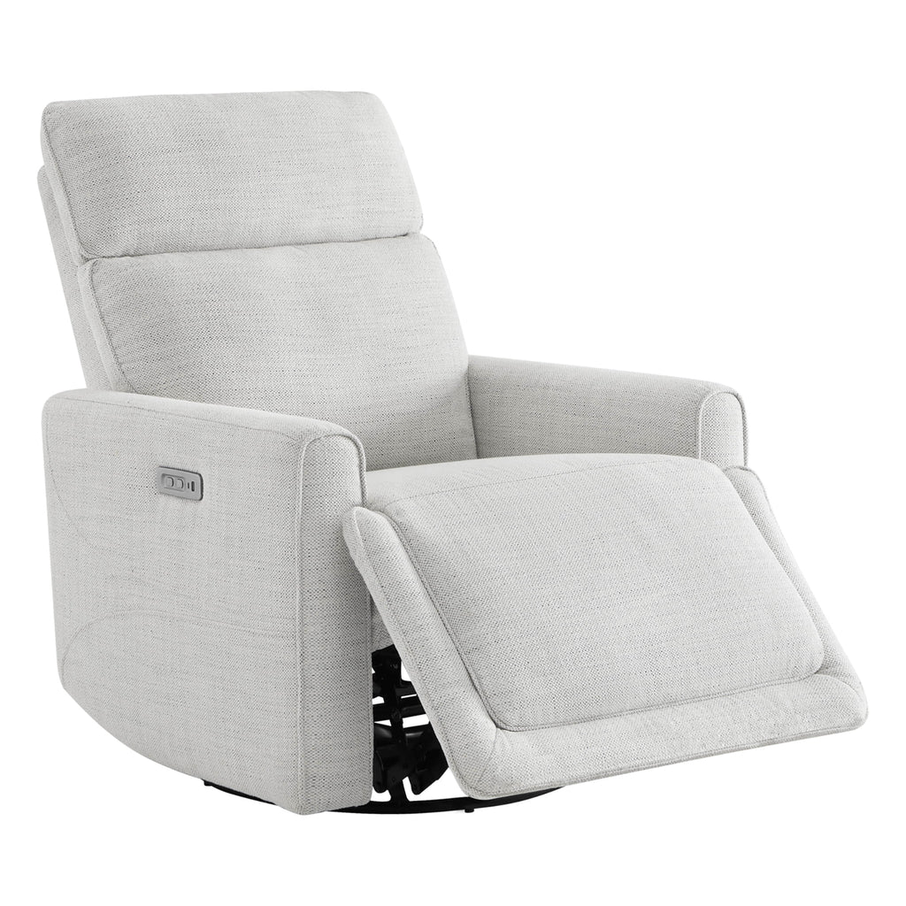 Elysian Power Swivel Nursery Glider Recliner with Adjustable Headrest