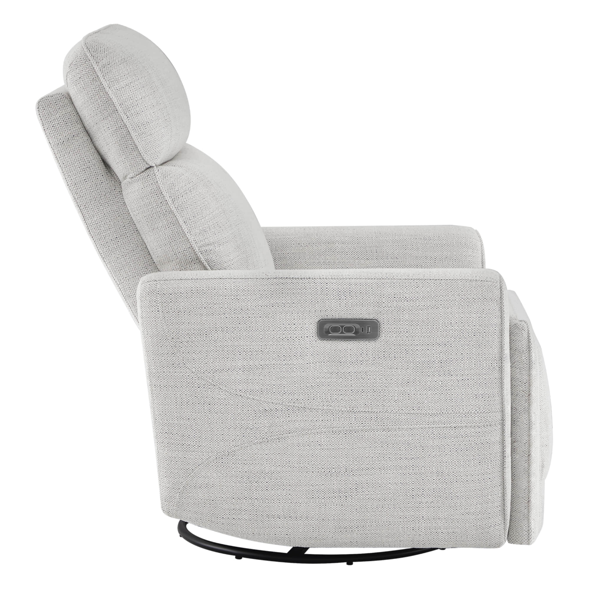 Elysian Power Swivel Nursery Glider Recliner with Adjustable Headrest