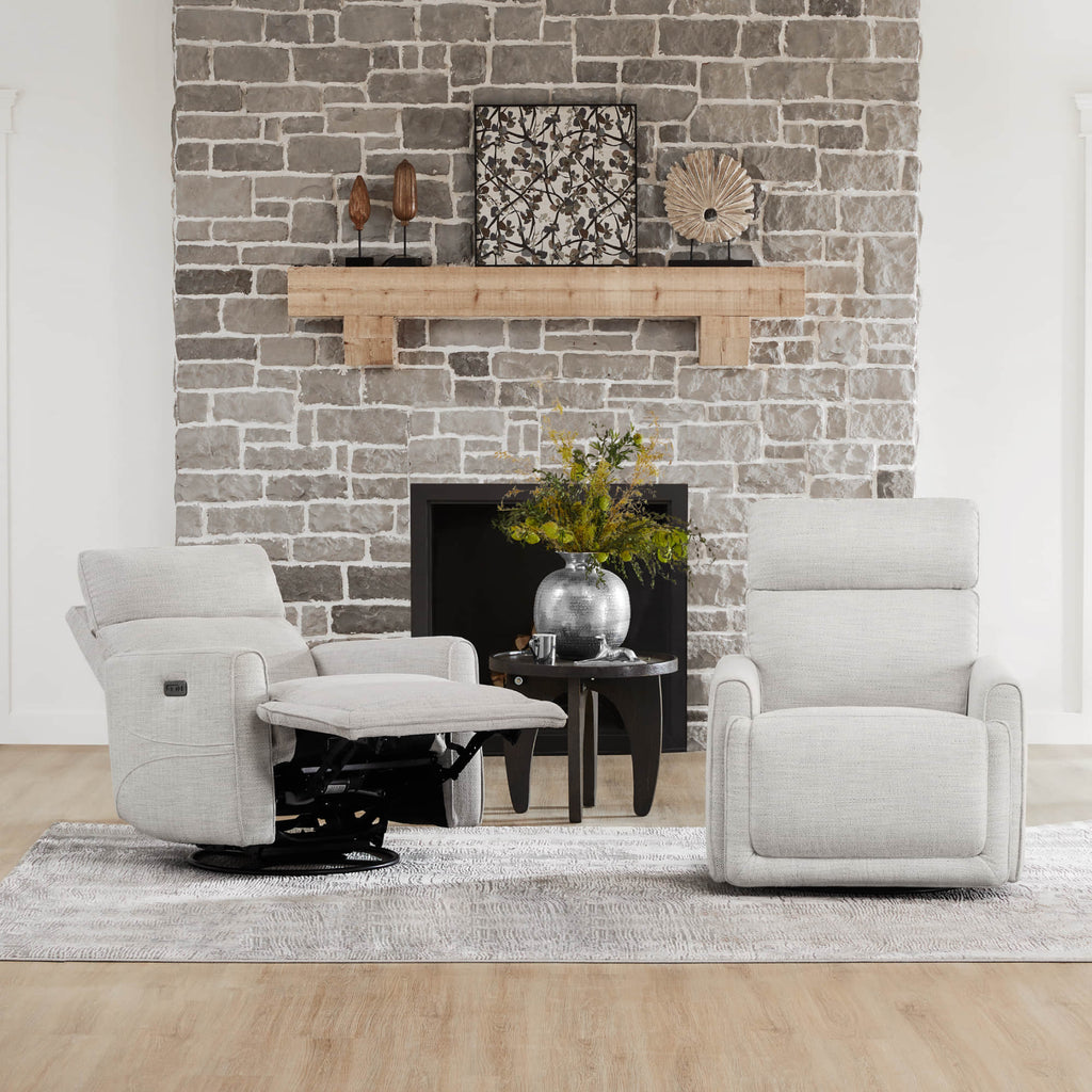 Elysian Power Swivel Nursery Glider Recliner with Adjustable Headrest