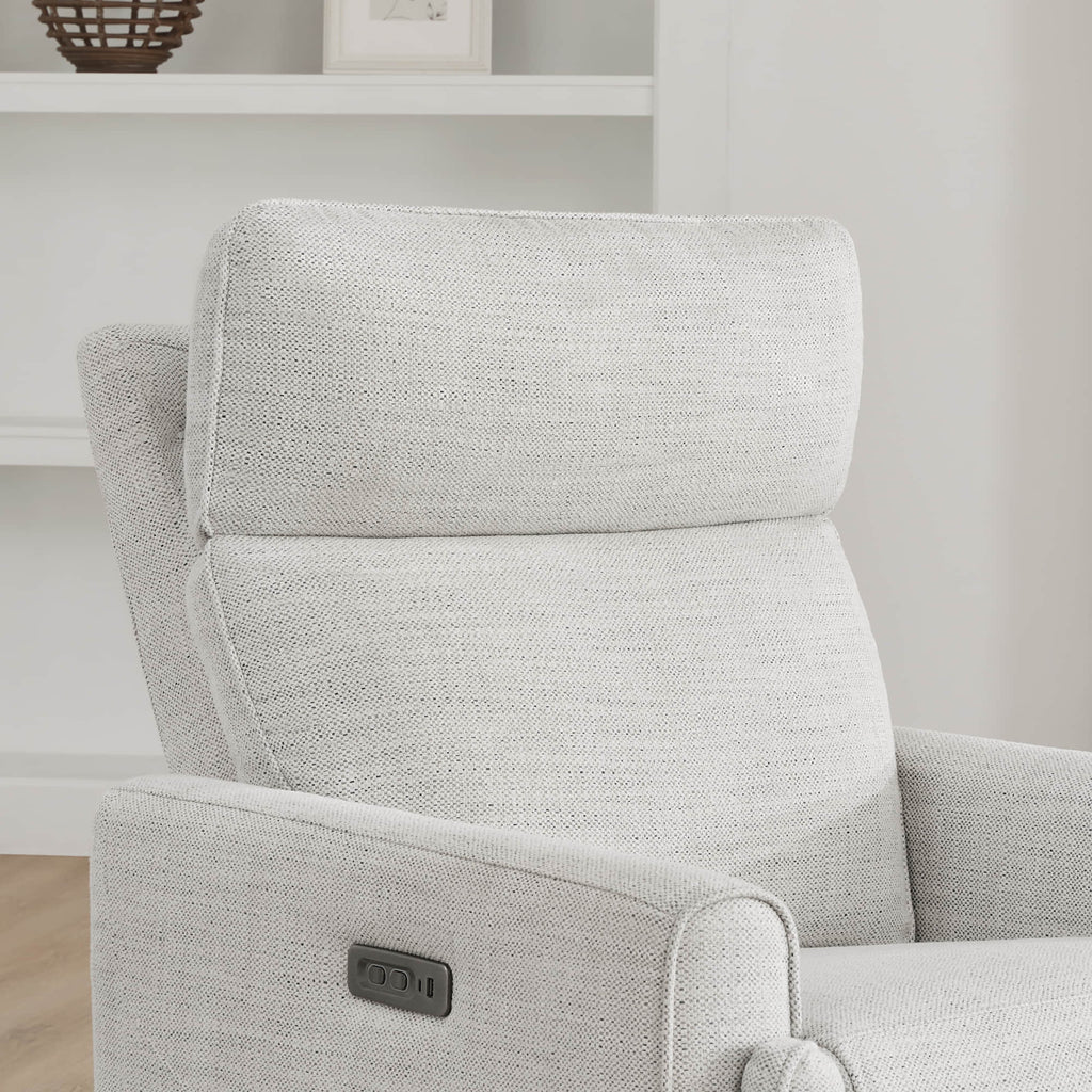 Elysian Power Swivel Nursery Glider Recliner with Adjustable Headrest
