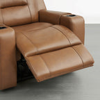 Garrison Genuine Leather Power Lay Flat Recliner with Power Headrest