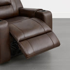 Garrison Genuine Leather Power Lay Flat Recliner with Power Headrest