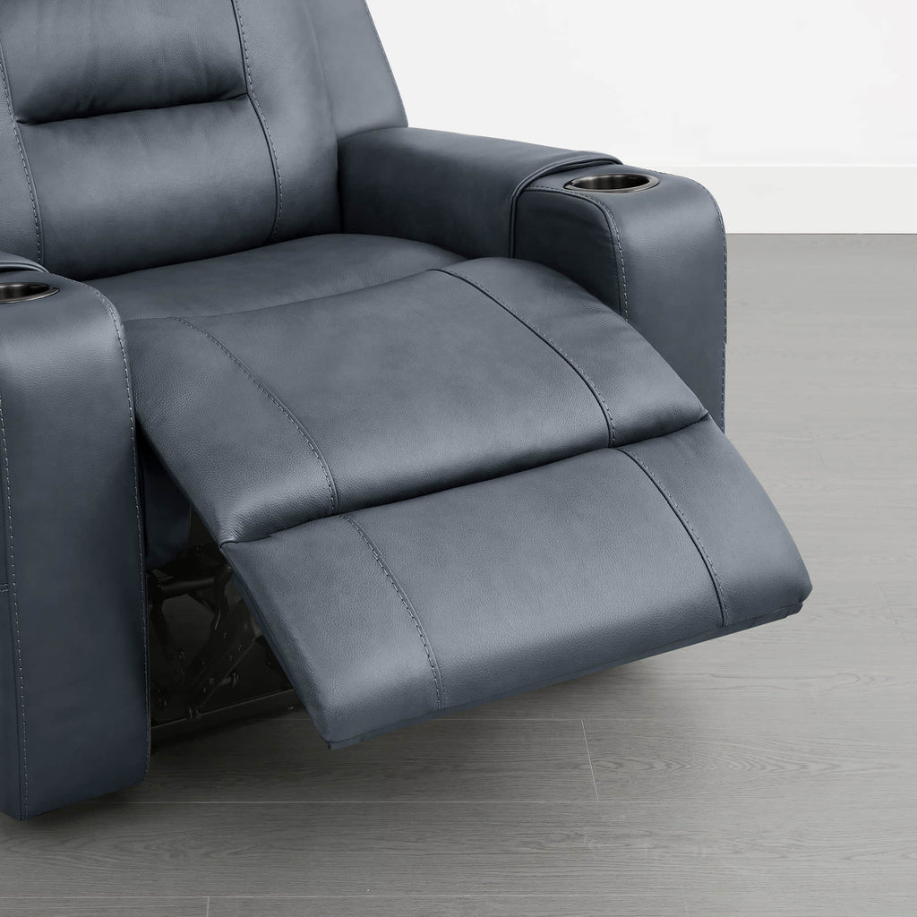 Garrison Genuine Leather Power Lay Flat Recliner with Power Headrest