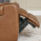 Garrison Genuine Leather Power Lay Flat Recliner with Power Headrest