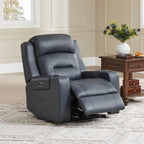 Garrison Genuine Leather Power Lay Flat Recliner with Power Headrest