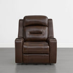 Garrison Genuine Leather Power Lay Flat Recliner with Power Headrest