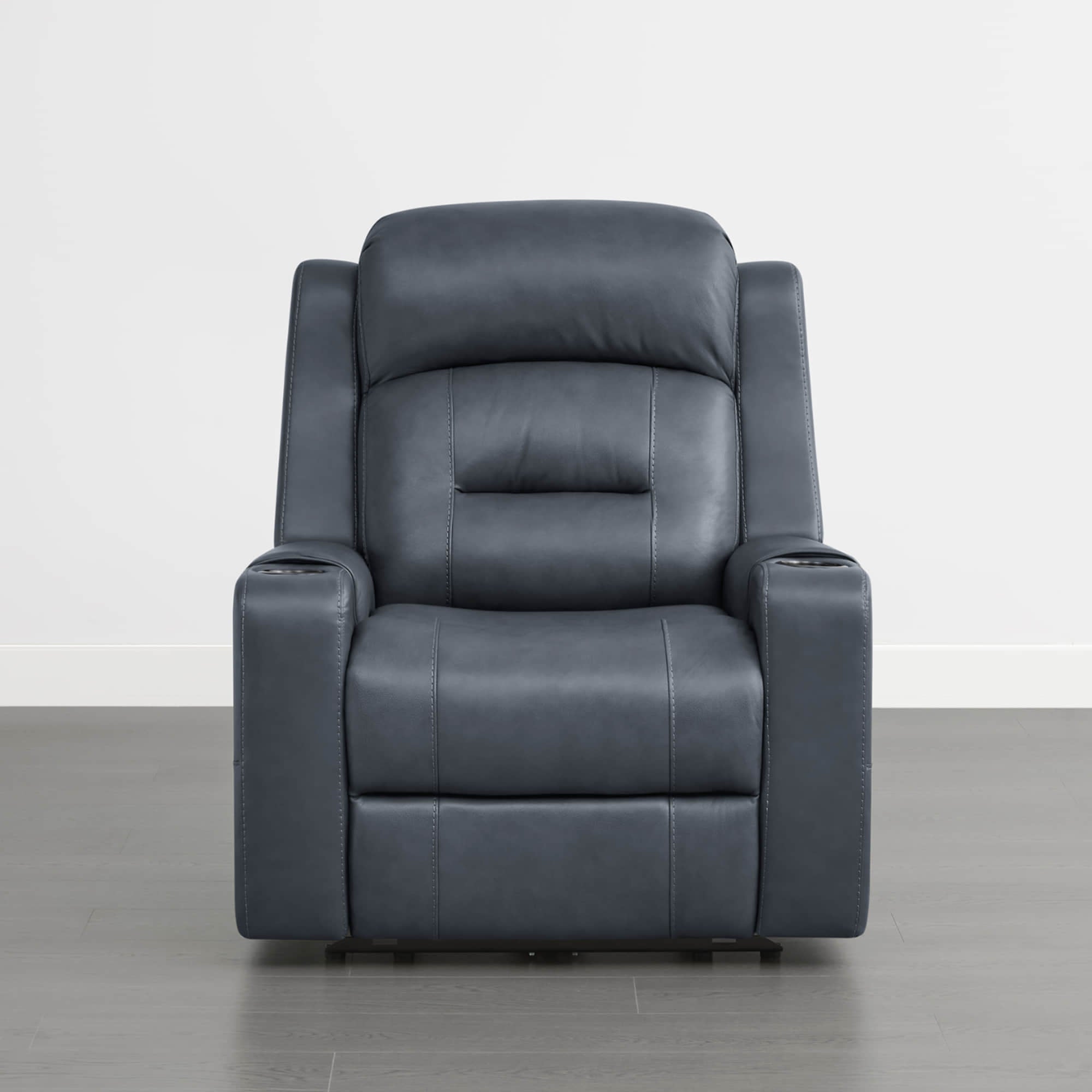 Garrison Genuine Leather Power Lay Flat Recliner with Power Headrest