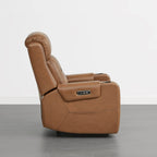 Garrison Genuine Leather Power Lay Flat Recliner with Power Headrest