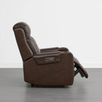 Garrison Genuine Leather Power Lay Flat Recliner with Power Headrest