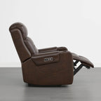 Garrison Genuine Leather Power Lay Flat Recliner with Power Headrest