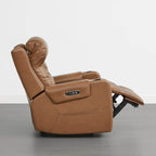 Garrison Genuine Leather Power Lay Flat Recliner with Power Headrest