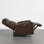 Garrison Genuine Leather Power Lay Flat Recliner with Power Headrest