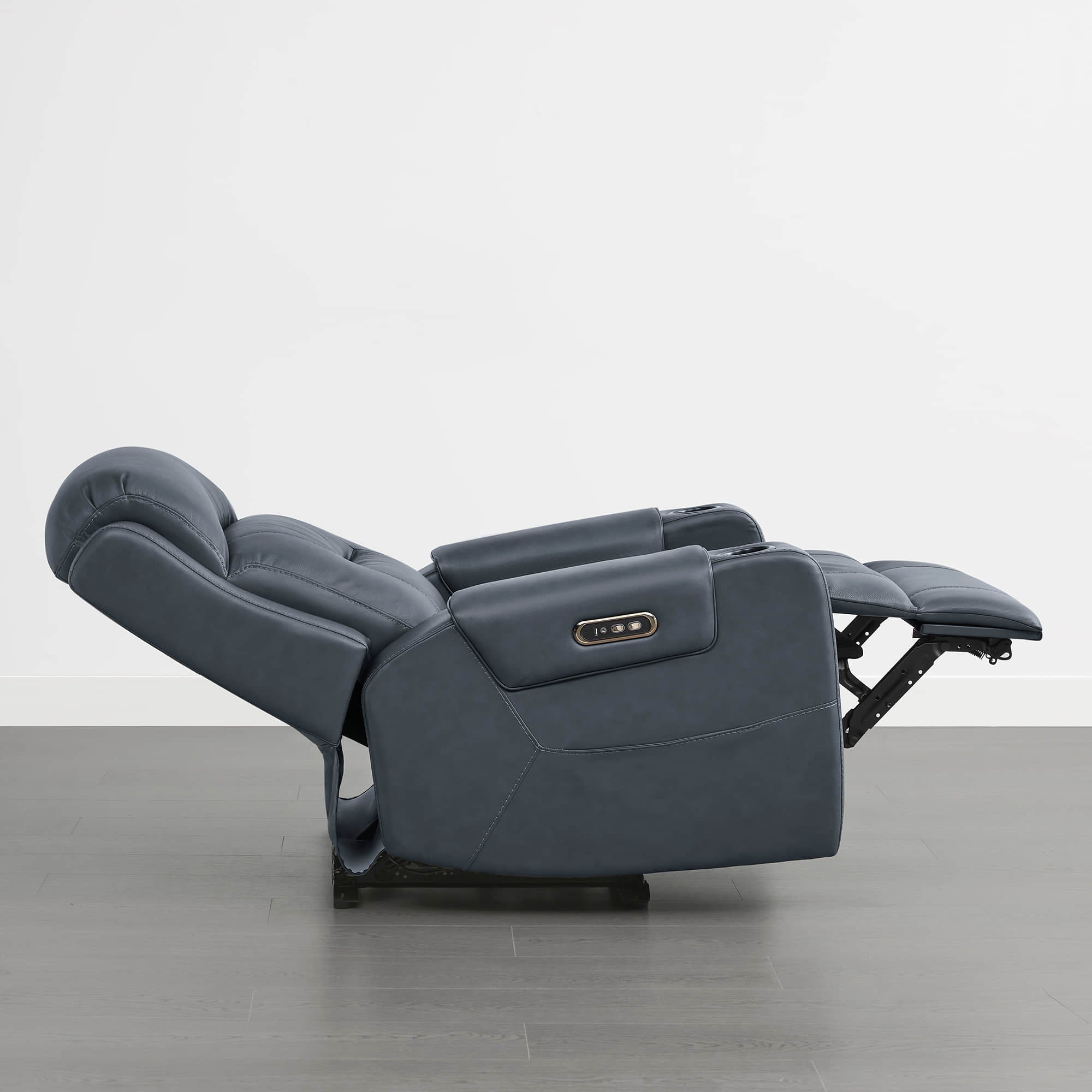 Garrison Genuine Leather Power Lay Flat Recliner with Power Headrest