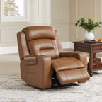 Garrison Genuine Leather Power Lay Flat Recliner with Power Headrest