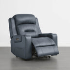 Garrison Genuine Leather Power Lay Flat Recliner with Power Headrest