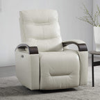 Gentry Leather Power Swivel Glider Recliner with Charging Port