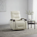 Gentry Leather Power Swivel Glider Recliner with Charging Port