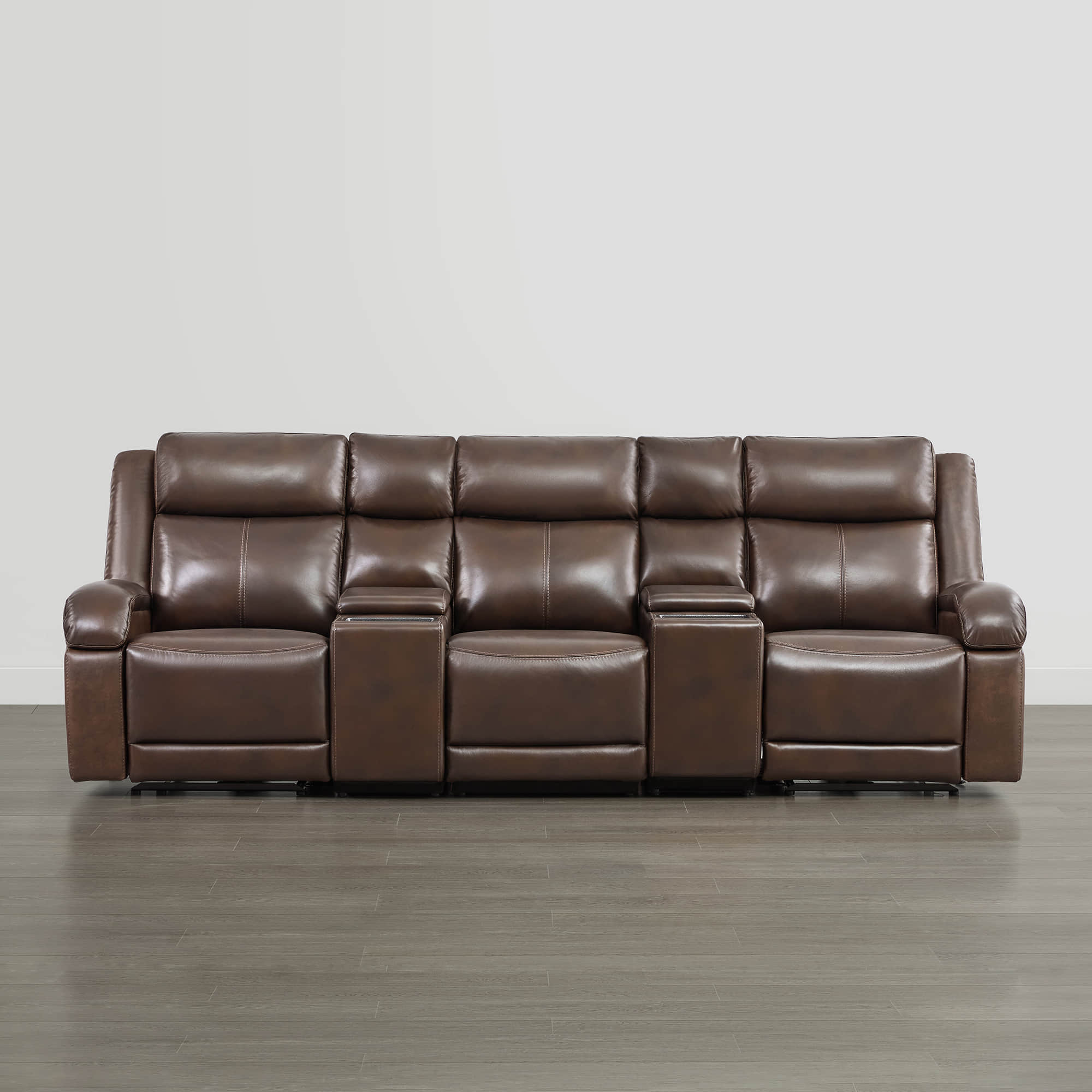 Isaac Genuine Leather Wall Hugger Power Reclining Sofa with Power Headrest