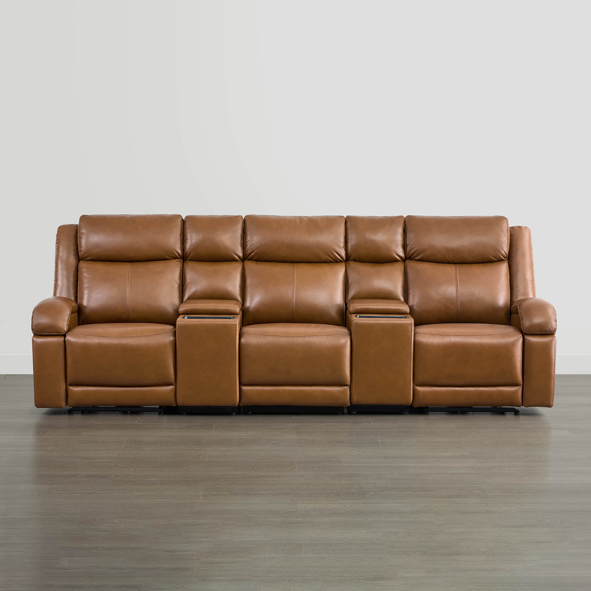 Isaac Genuine Leather Wall Hugger Power Reclining Sofa with Power Headrest