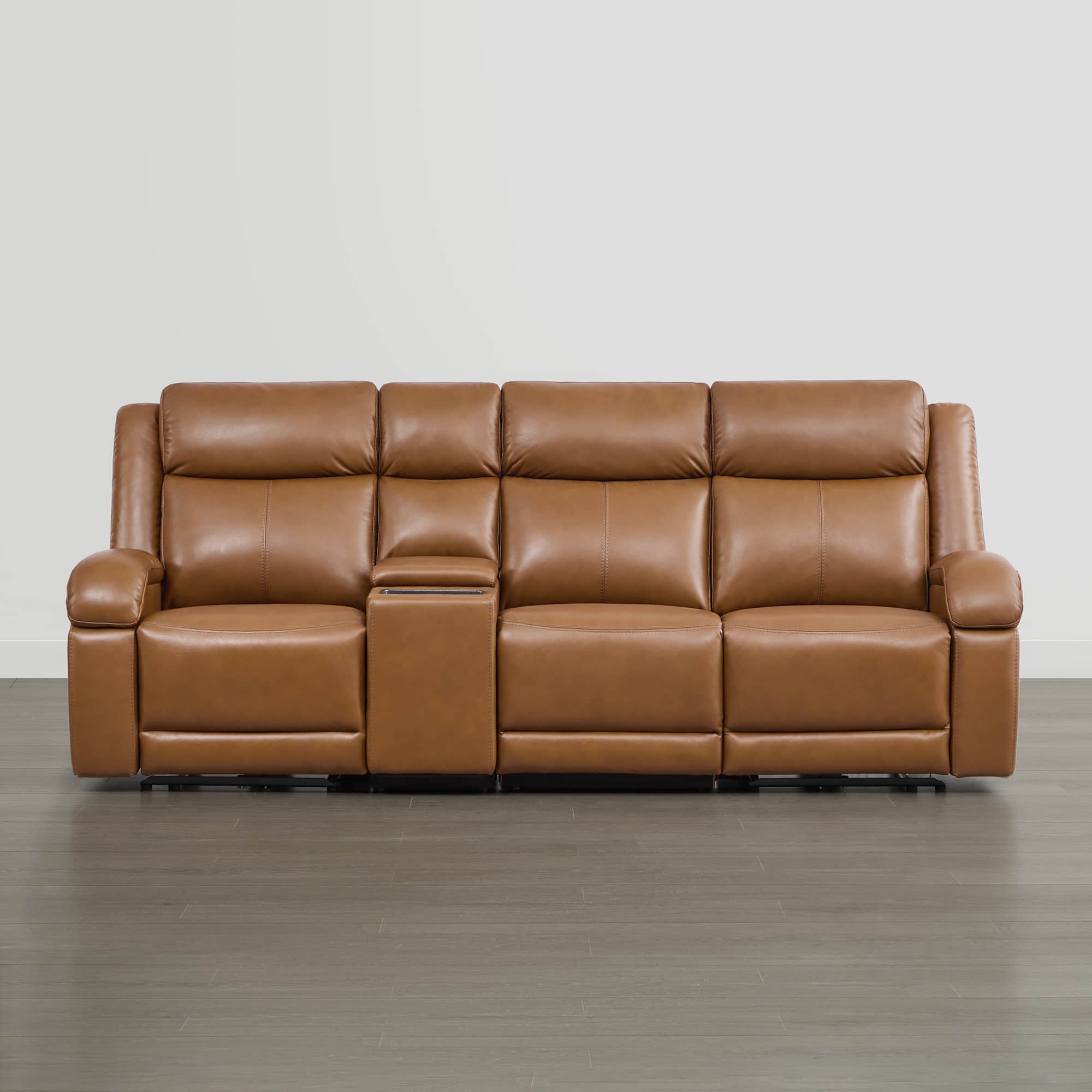 Isaac Genuine Leather Wall Hugger Power Reclining Sofa with Power Headrest