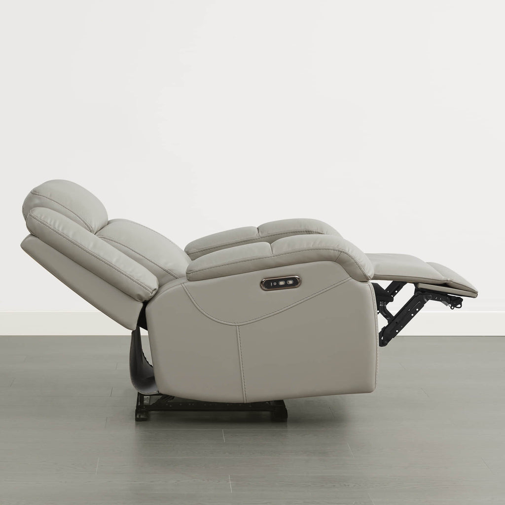 Isaac Genuine Leather Wall Hugger Power Recliner with Power Headrest