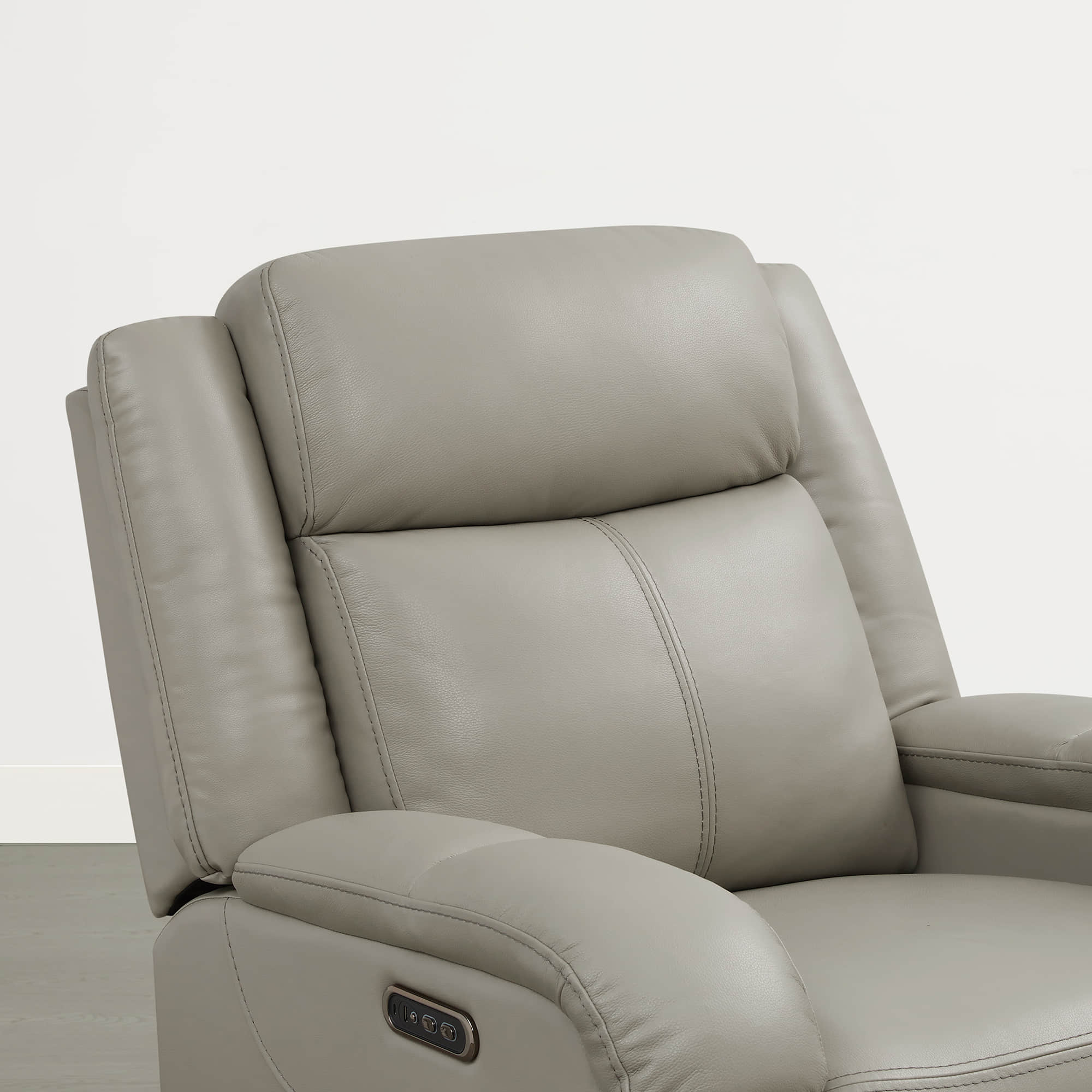 Isaac Genuine Leather Wall Hugger Power Recliner with Power Headrest